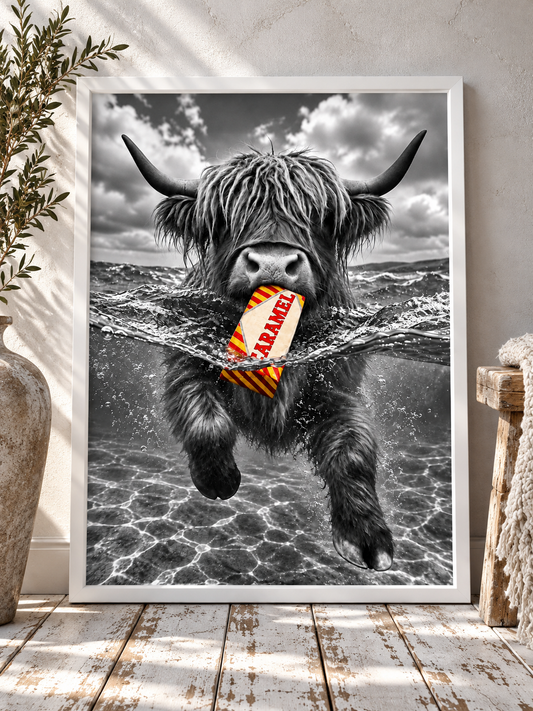 Scottish Legends β The Sweet One | Highland Cow Wall Art