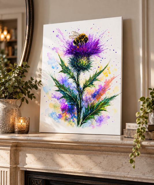 Thistle & Bumblebees β Art Print