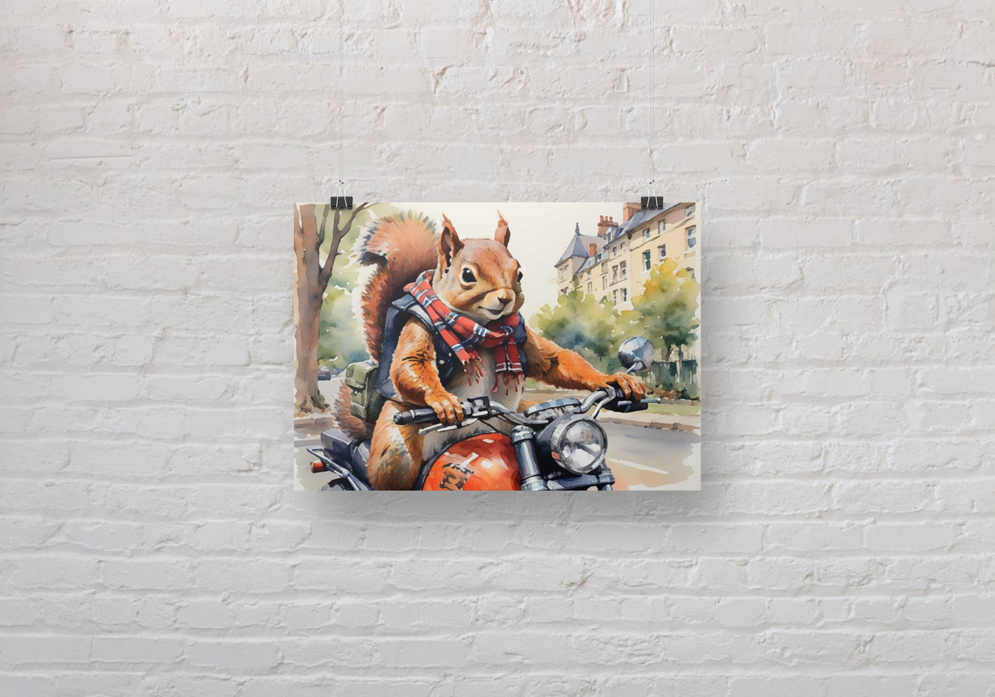 Born to be Wild Squirrel A3 Wall Art print