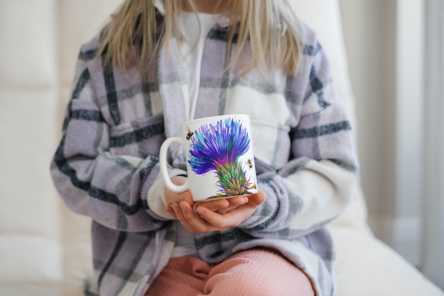 Big Thistle and Bee Tea/ Coffee Ceramic Mug