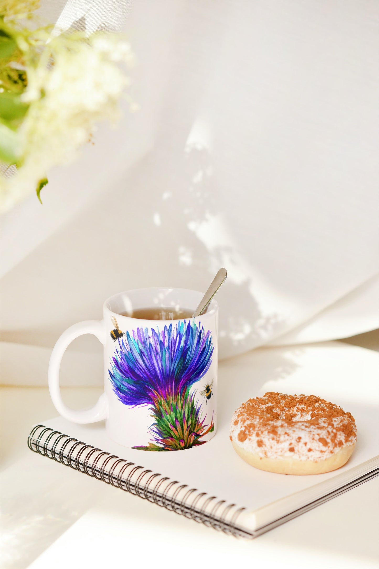 Big Thistle and Bee Tea/ Coffee Ceramic Mug
