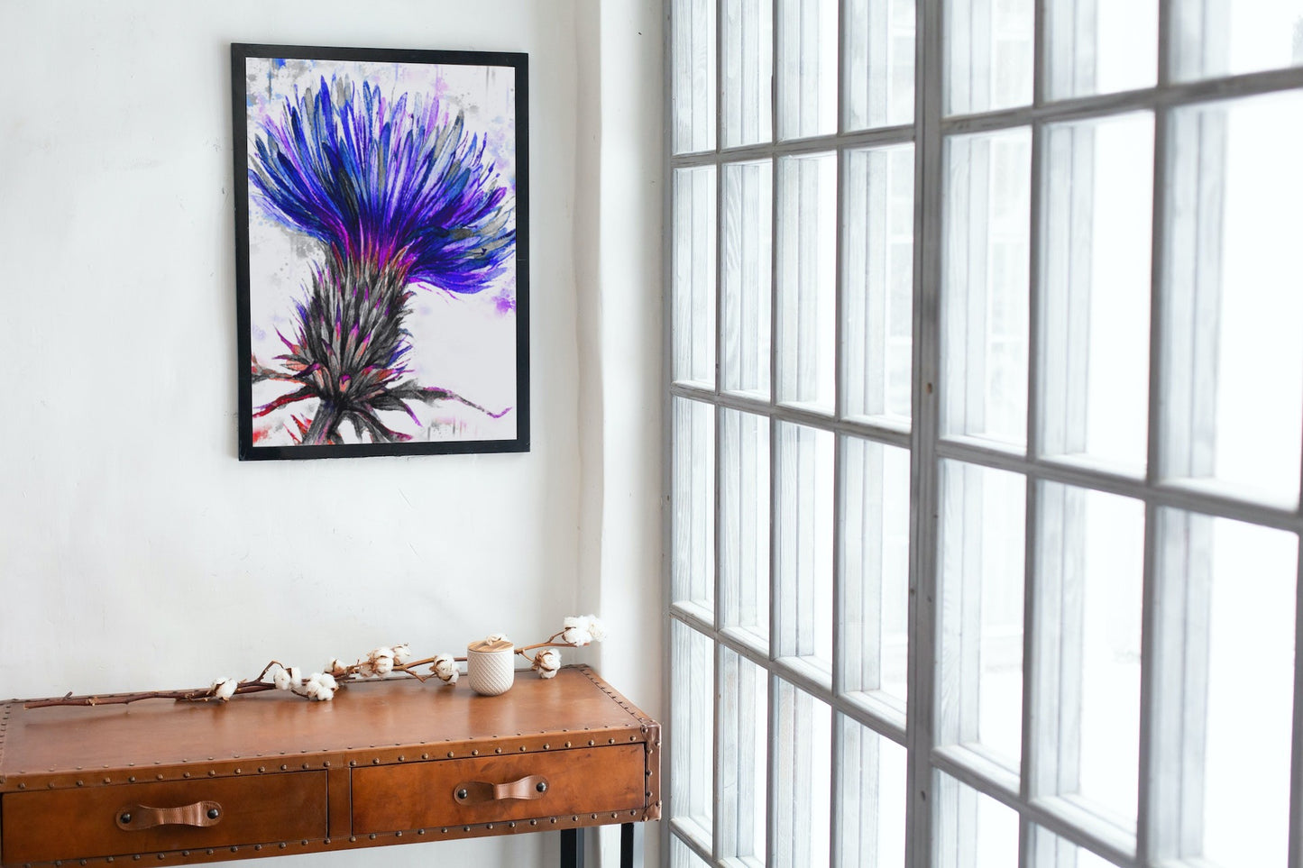 Big Thistle Colour Monochrome A3 Wall Art print