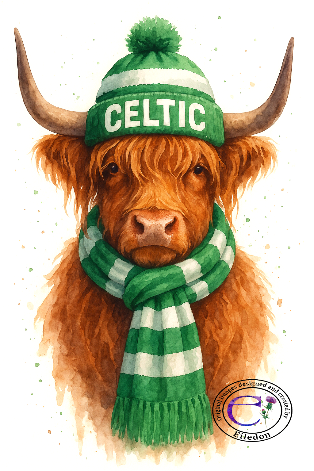 Highland Cow Wall Art Print – Framed Scottish Football Gift