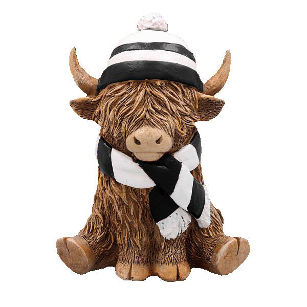 Highland Cows With Hat And Scarf