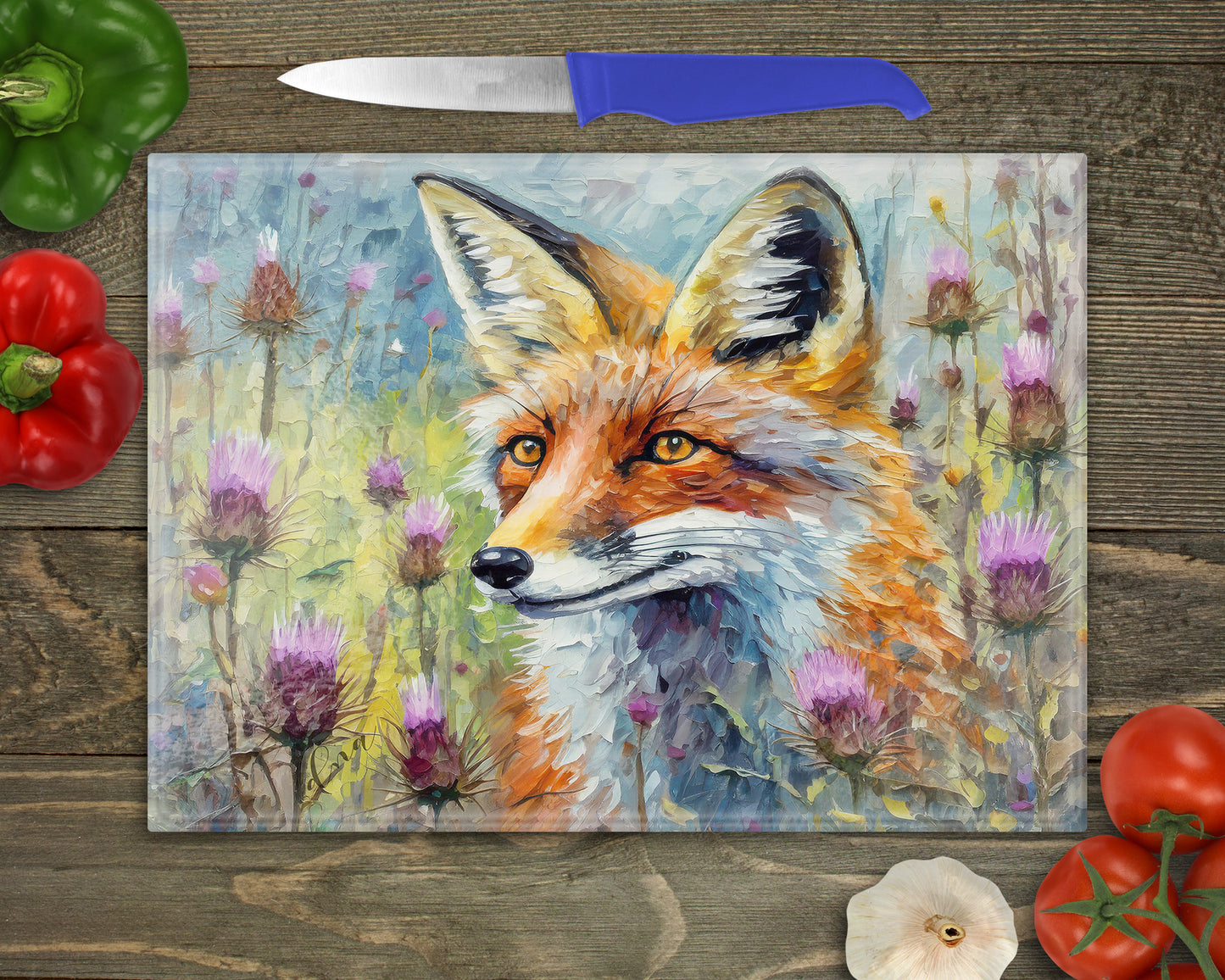 Fox and Thistles Chopping Board, Worktop Saver, Pan Stand , Trivet