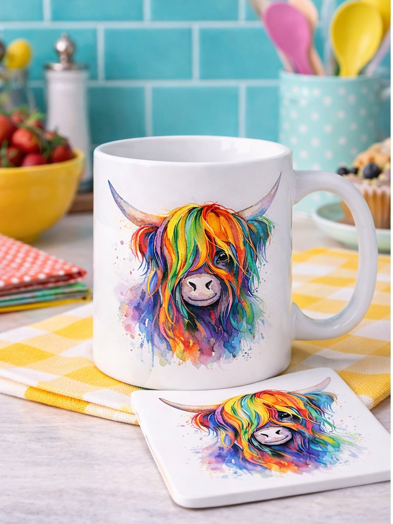 From Norma with Colour – Highland Cow 11oz Ceramic Mug