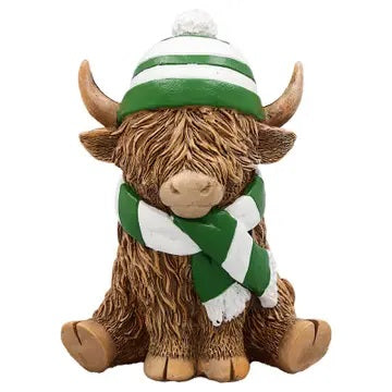 Highland Cows With Hat And Scarf