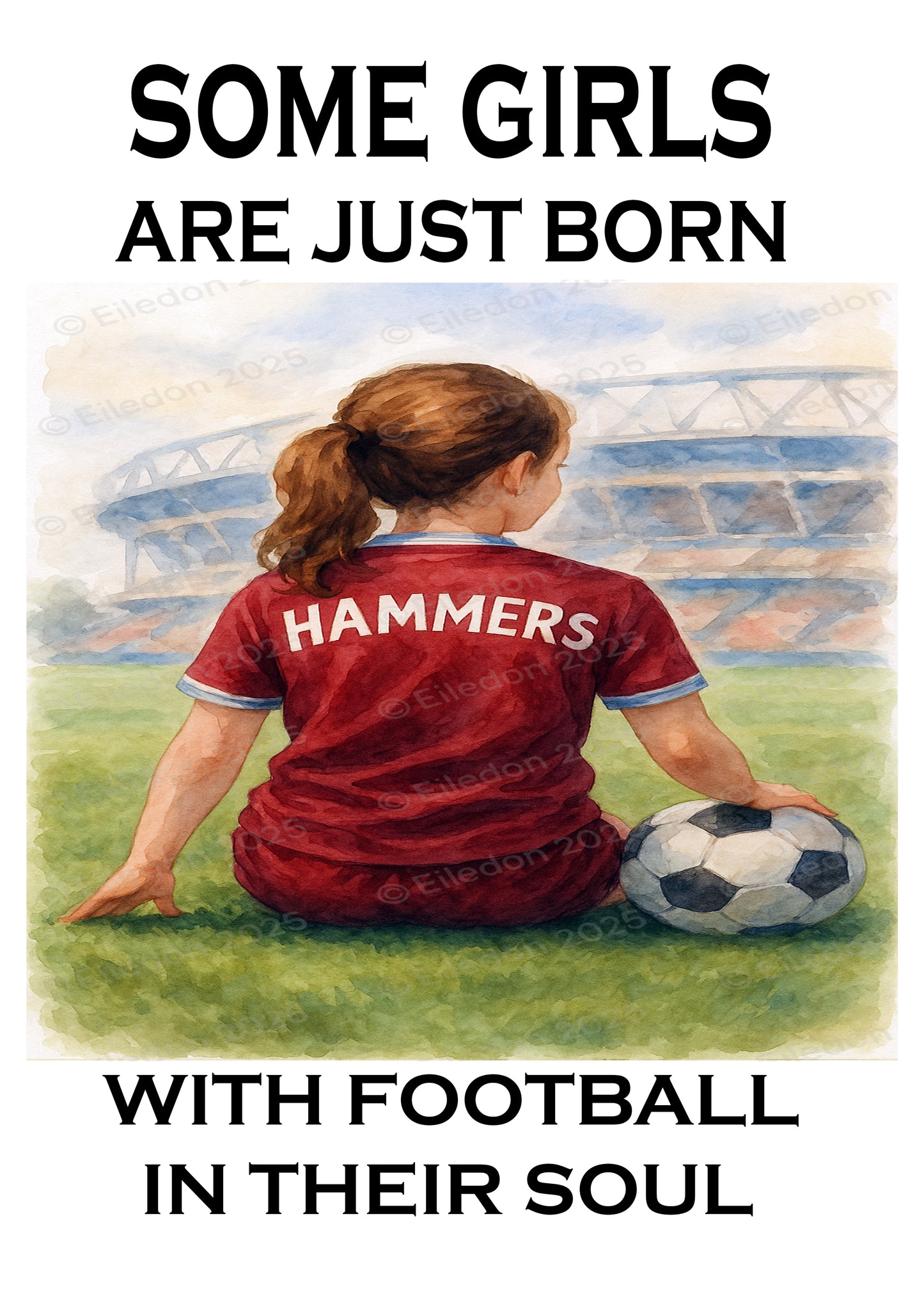 Framed Wall Art – Some Girls Have Football in Their Souls | Inspirational Football Print for Girls & Women