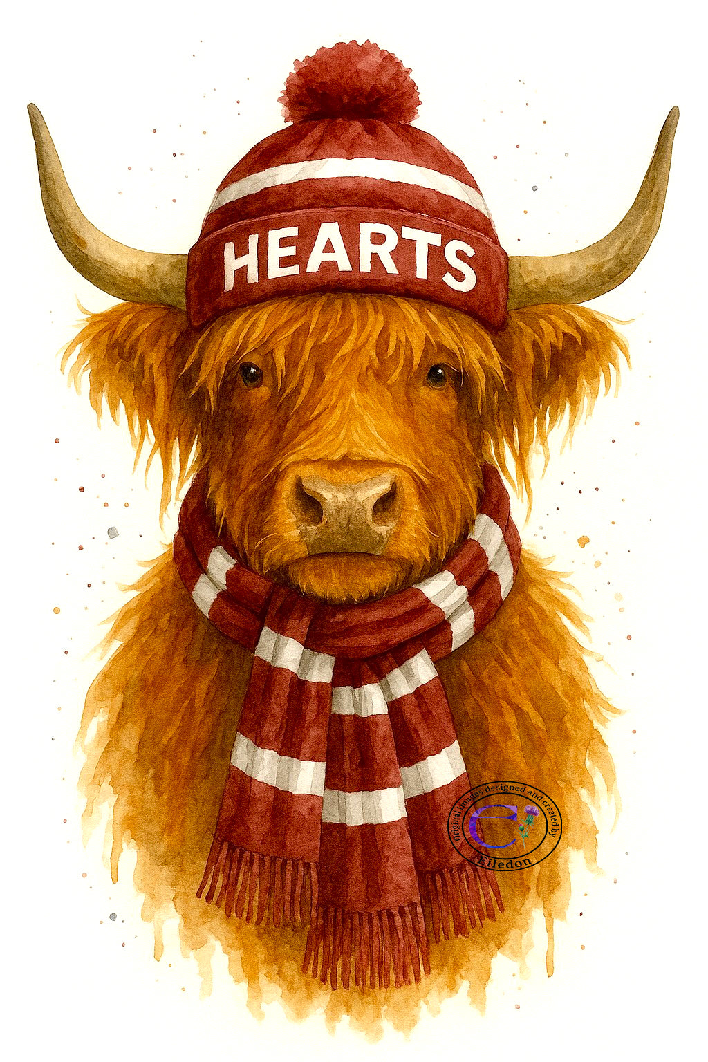 Highland Cow Wall Art Print – Framed Scottish Football Gift