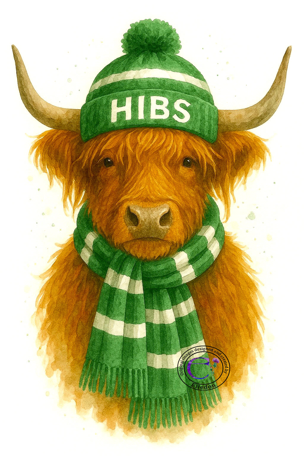 Highland Cow Wall Art Print – Framed Scottish Football Gift