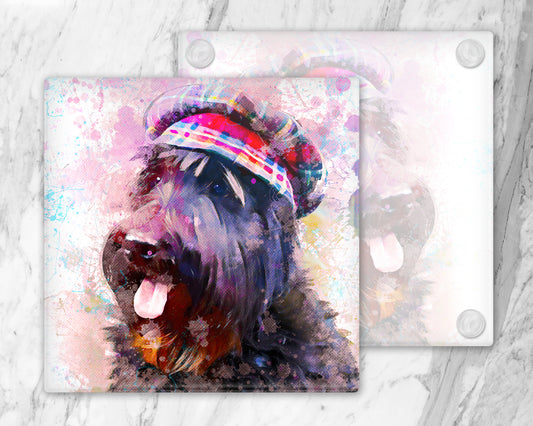 Highland Terrier Glass Coasters