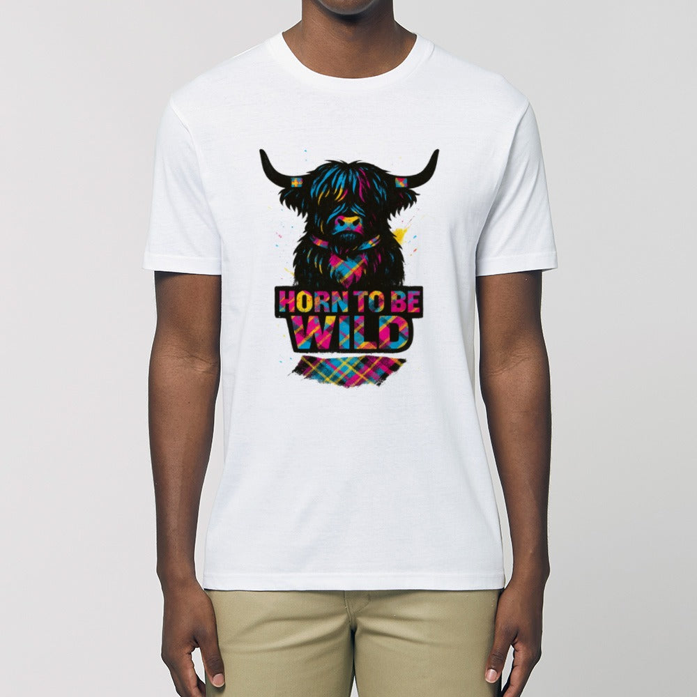 Horn to Be Wild Highland Cow Funny Scottish T-Shirt