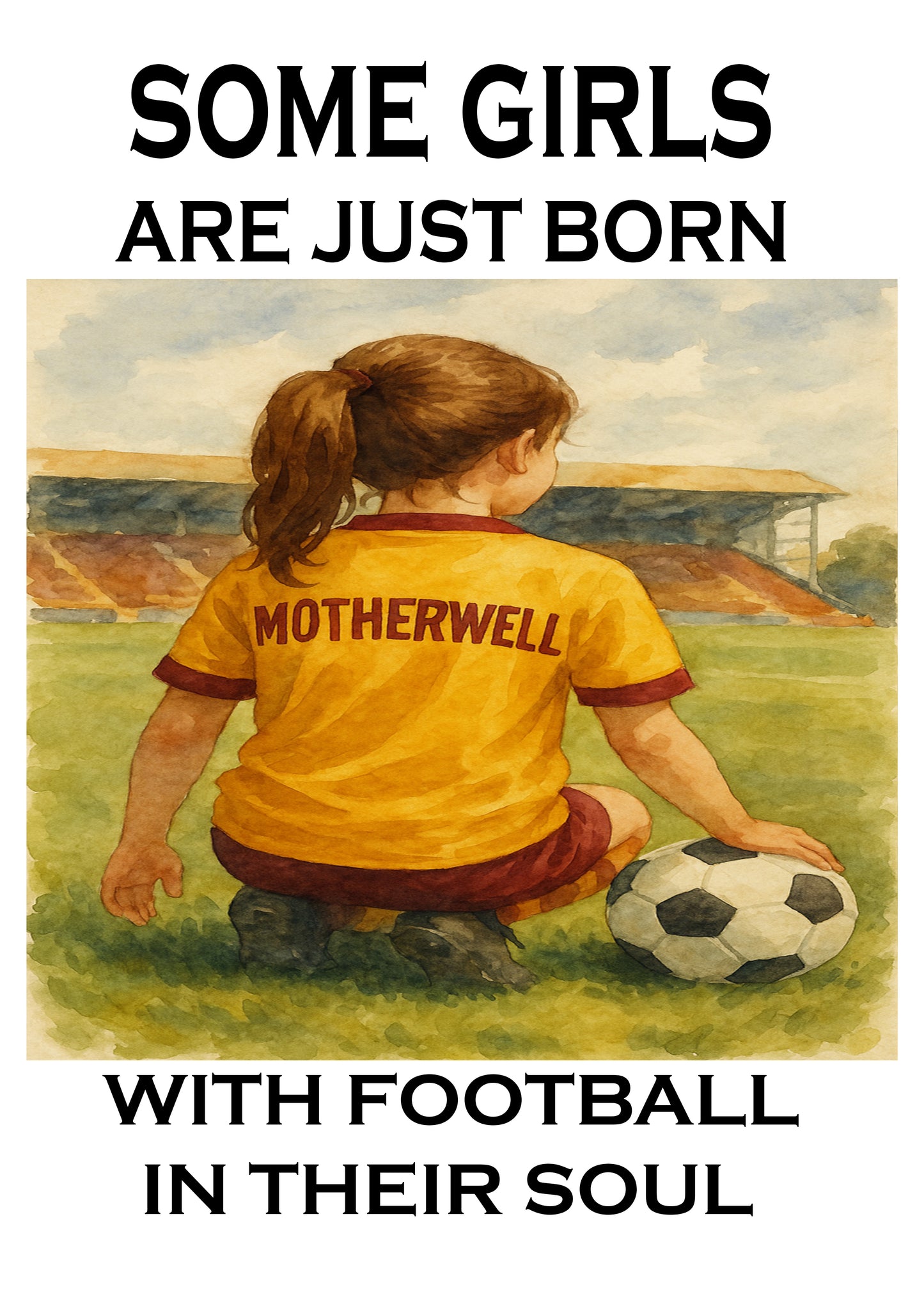 Framed Wall Art – Some Girls Have Football in Their Souls | Inspirational Football Print for Girls & Women
