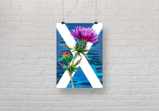 Saltire Thistle A3 Wall Art print
