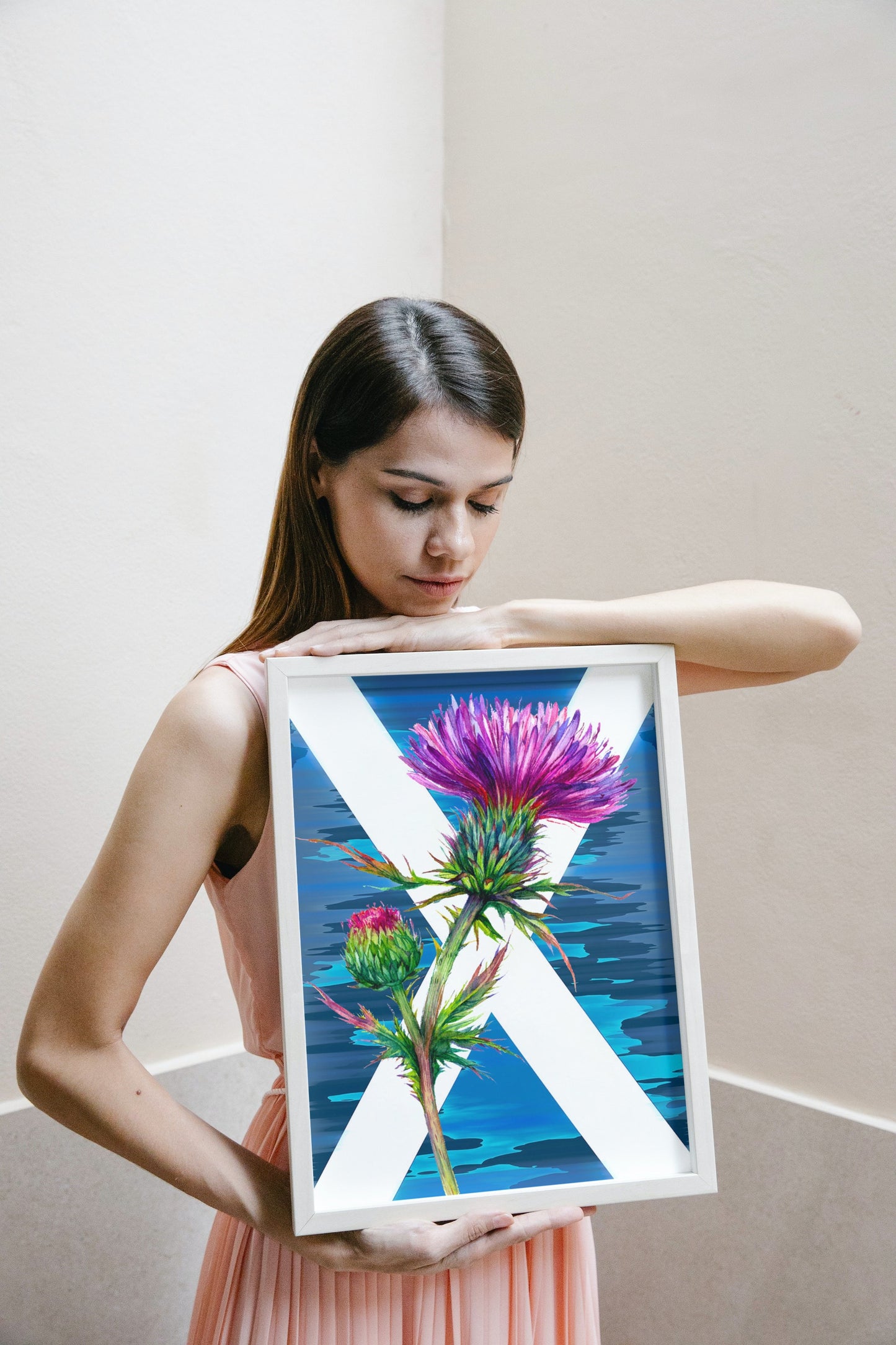 Saltire Thistle A3 Wall Art print