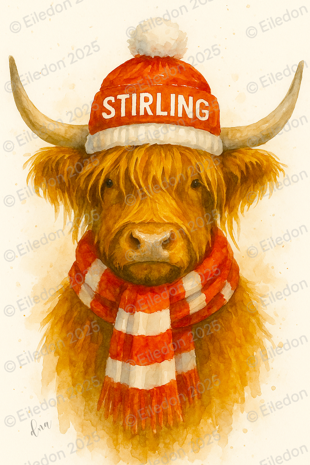 Highland Cow Wall Art Print – Framed Scottish Football Gift