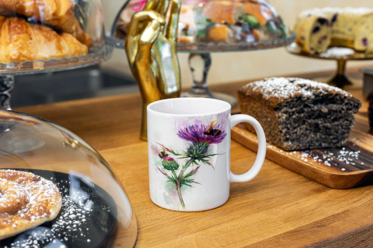 Thistle and Bee Tea Coffee 11oz Ceramic Mug