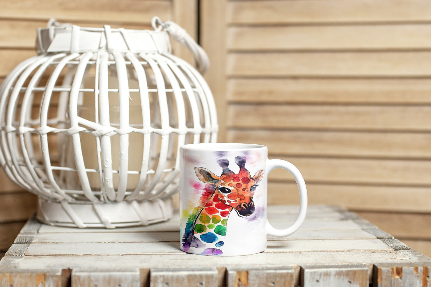 Brightly Coloured Giraffe Watercolour Tea Coffee Ceramic Mug, Giraffe Mug, Giraffe Lovers Mug, Giraffe Lovers Gift, Giraffe Gift