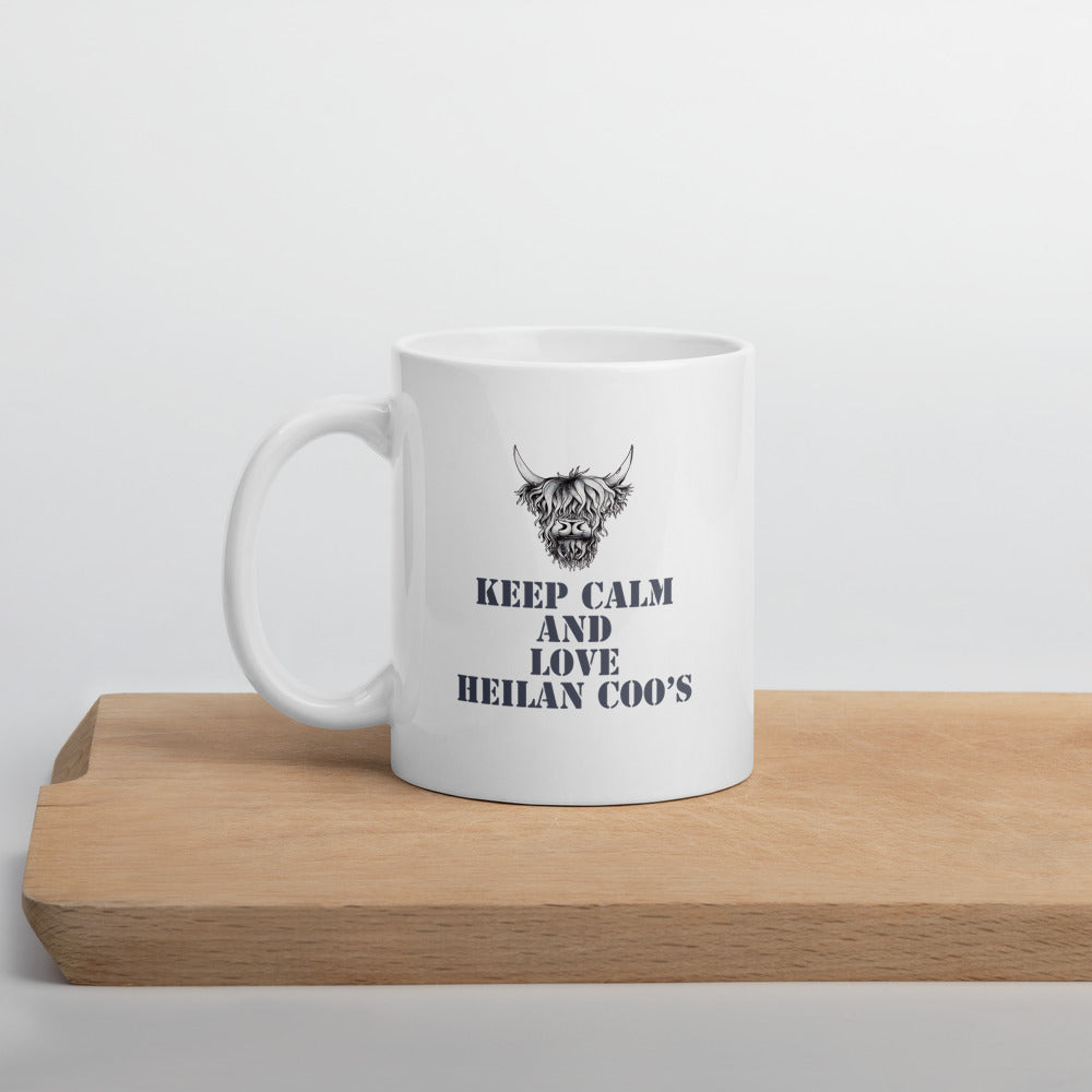 Keep Calm and Love Highland Cows Ceramic Mug