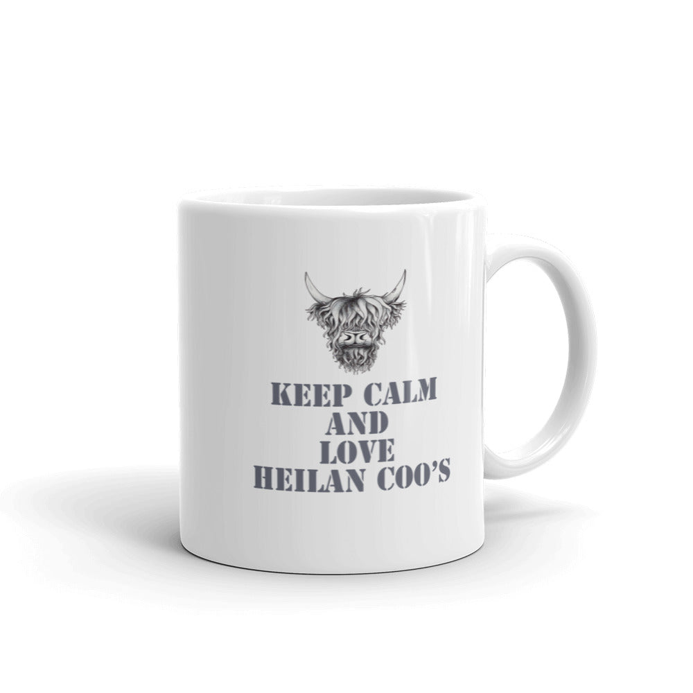 Keep Calm and Love Highland Cows Ceramic Mug