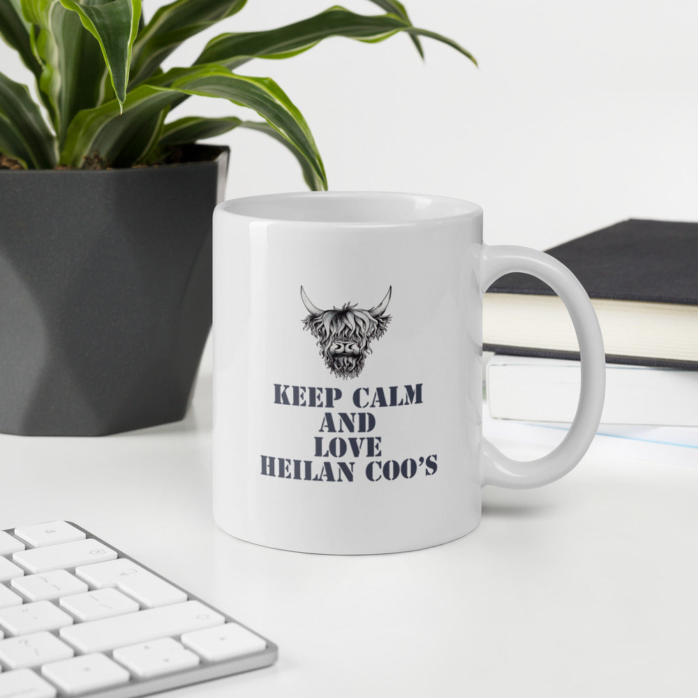 Keep Calm and Love Highland Cows Ceramic Mug