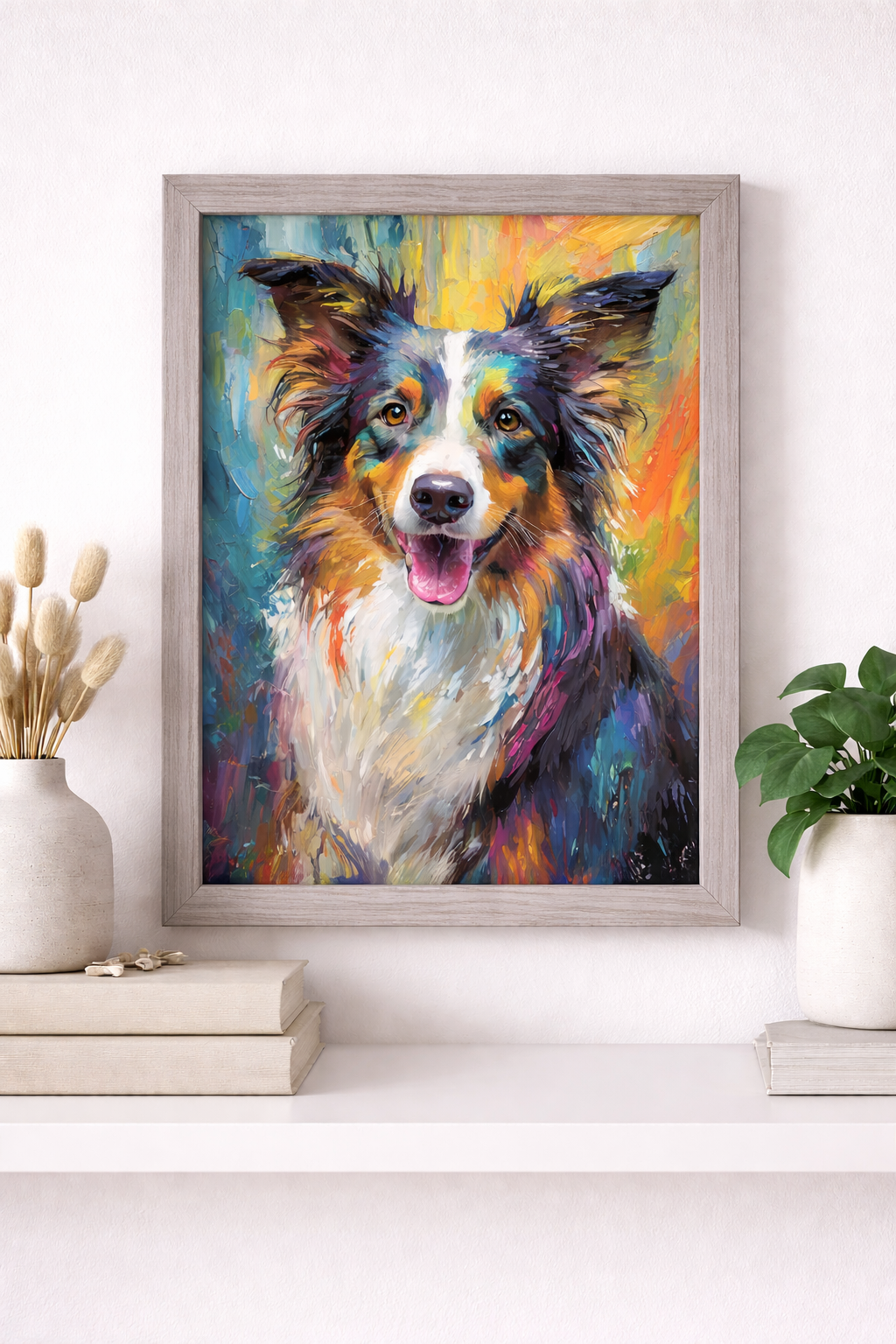 Colourful Framed Dog Prints Collection