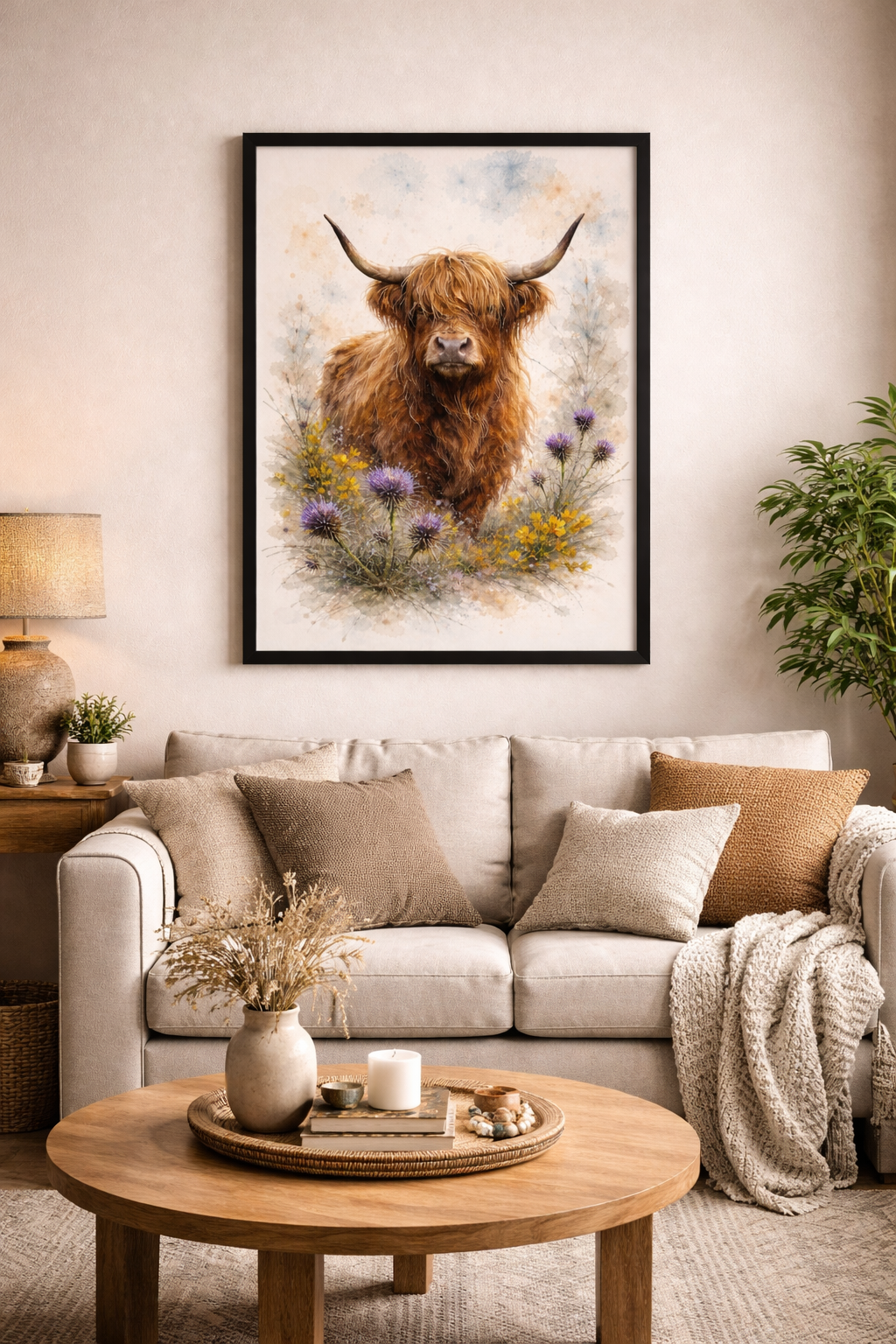 Whispers of the Wild – Highland Cow Watercolour Art Print