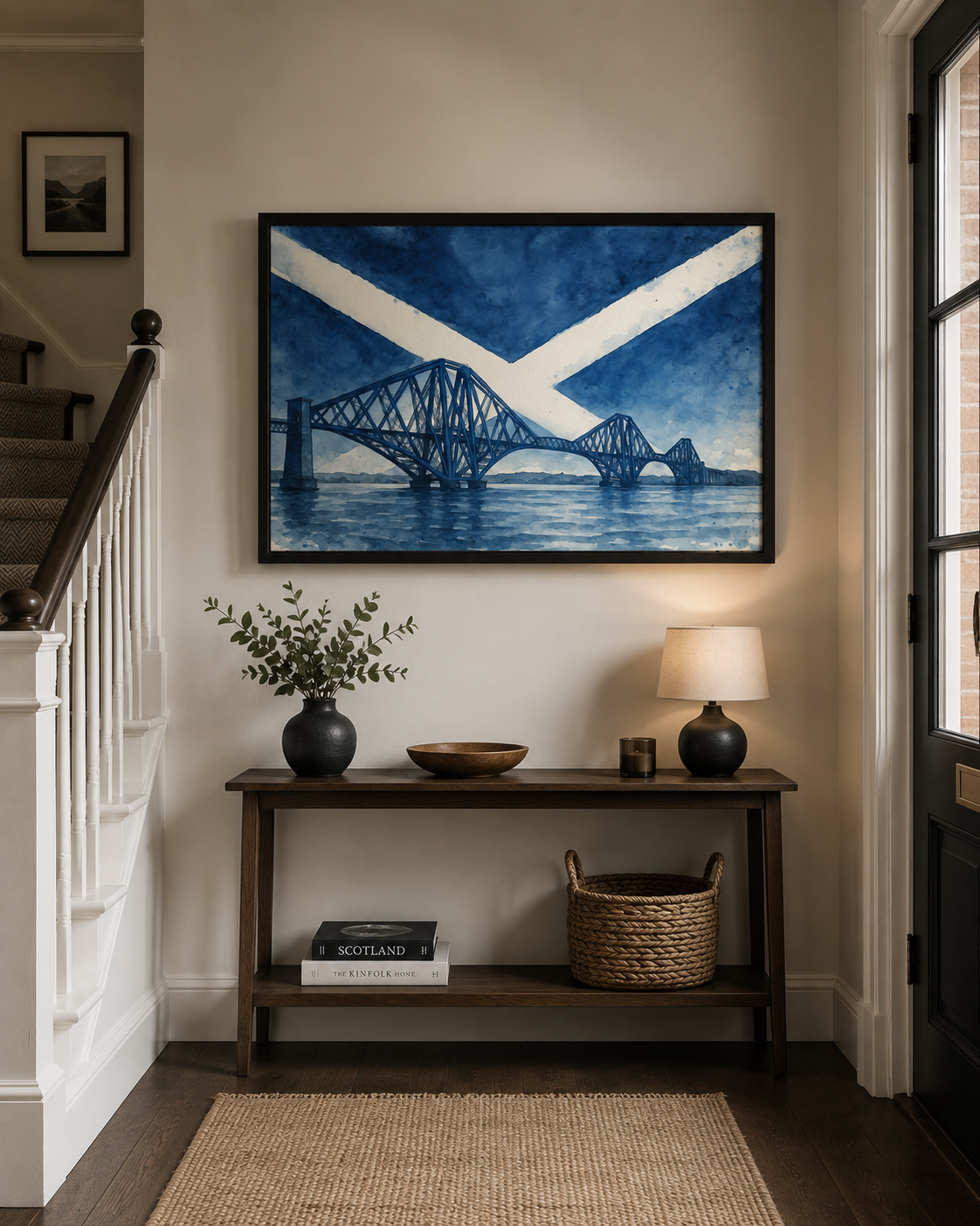 Under A Saltire Sky – Forth Bridge | Scottish Watercolour Art Print & Framed Wall Art