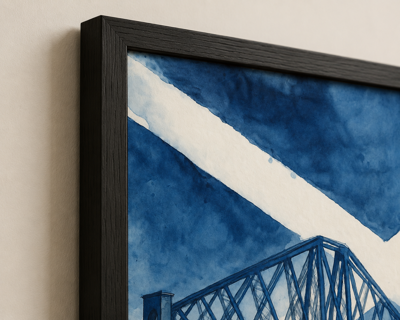 Under A Saltire Sky – Forth Bridge | Scottish Watercolour Art Print & Framed Wall Art