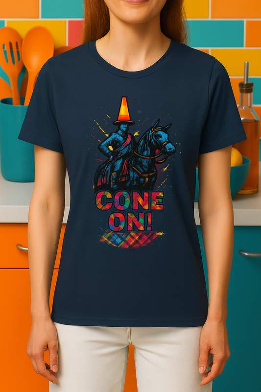 Cone On! Funny Scottish Traffic Cone Statue T-Shirt