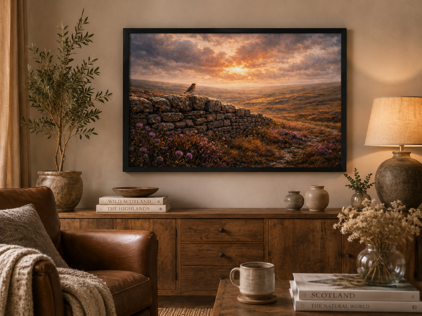 Still Paths – Robin | Scottish Robin Landscape Art Print