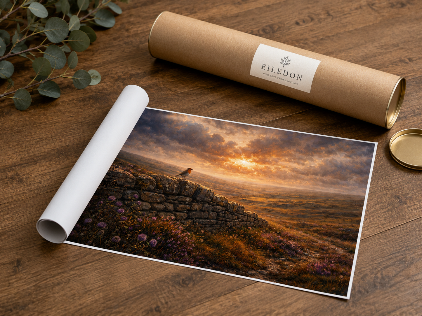 Still Paths – Robin | Scottish Robin Landscape Art Print