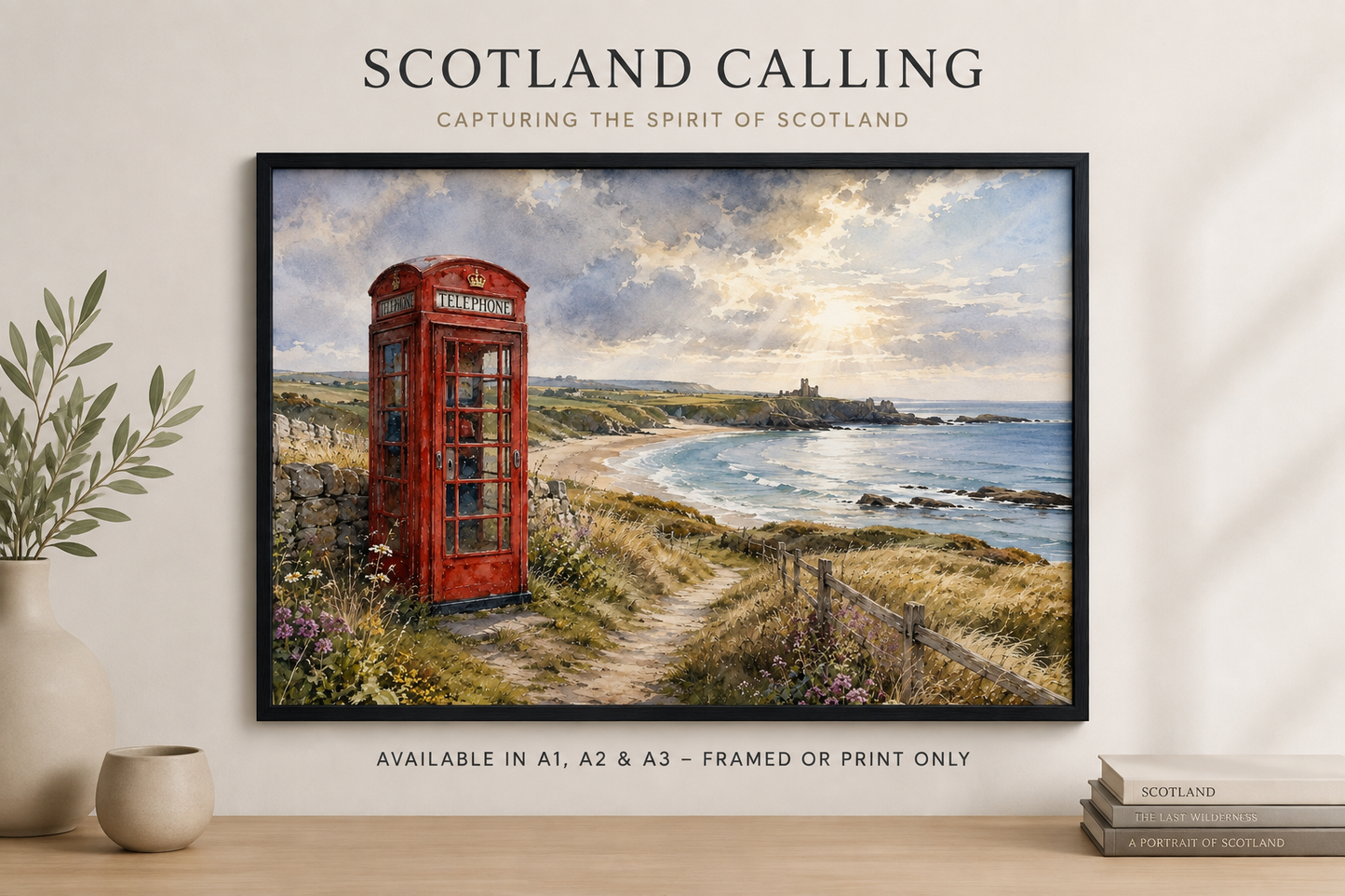 Scotland Calling – Cruden Bay | Original Scottish Coastal Wall Art | Framed & Print Only | Eiledon