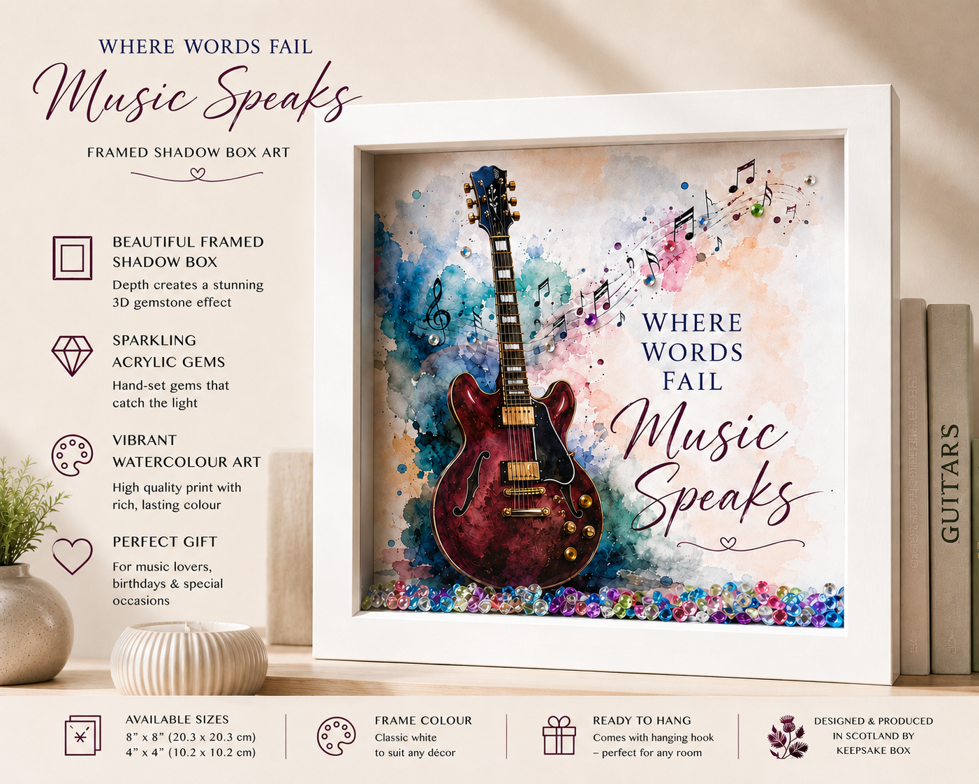Where Words Fail, Music Speaks Keepsake Box | Music Lover Gift