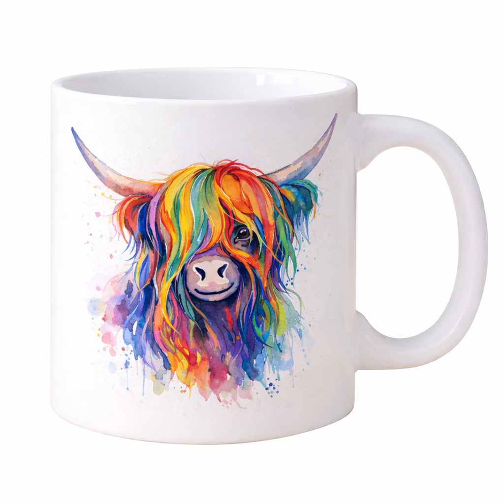 From Norma with Colour – Highland Cow 11oz Ceramic Mug