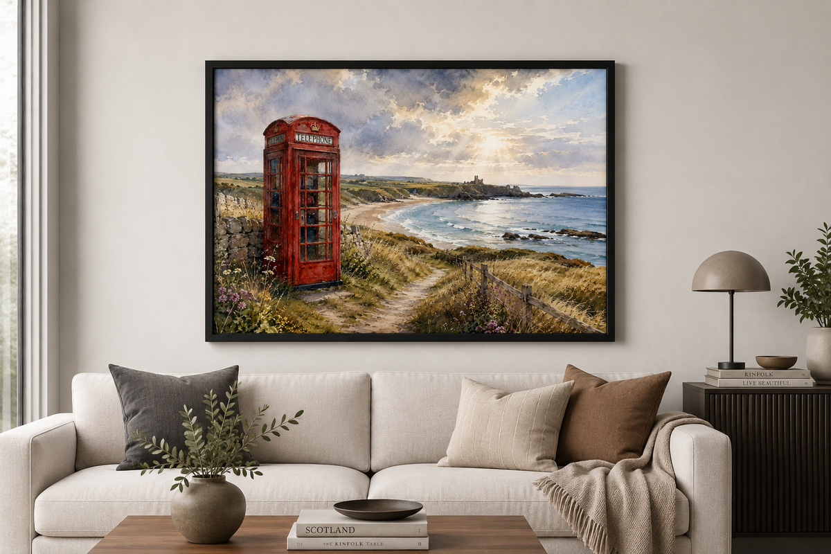 Scotland Calling – Cruden Bay | Original Scottish Coastal Wall Art | Framed & Print Only | Eiledon