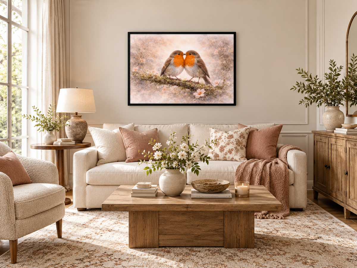 Love Birds | Scottish Robin Wall Art | Thistle Bee Art
