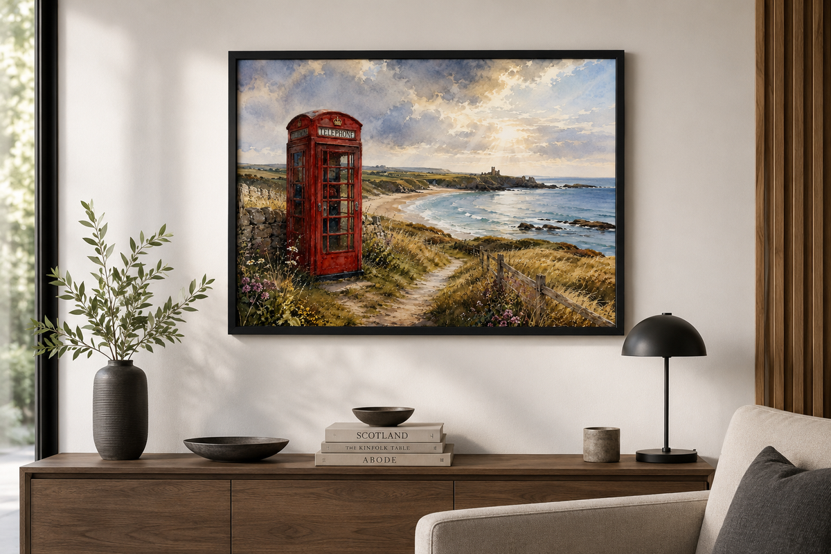 Scotland Calling – Cruden Bay | Original Scottish Coastal Wall Art | Framed & Print Only | Eiledon