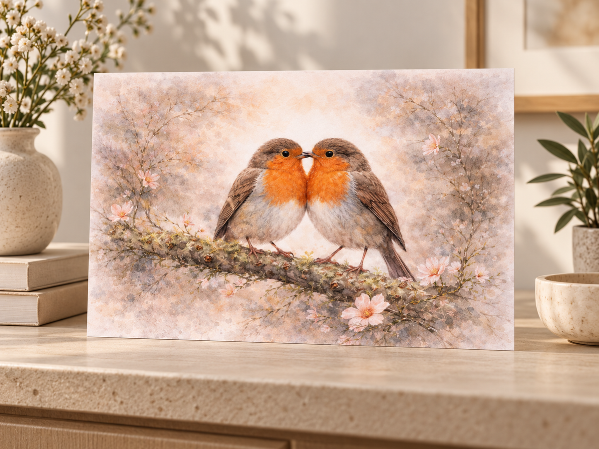 Love Birds | Scottish Robin Wall Art | Thistle Bee Art