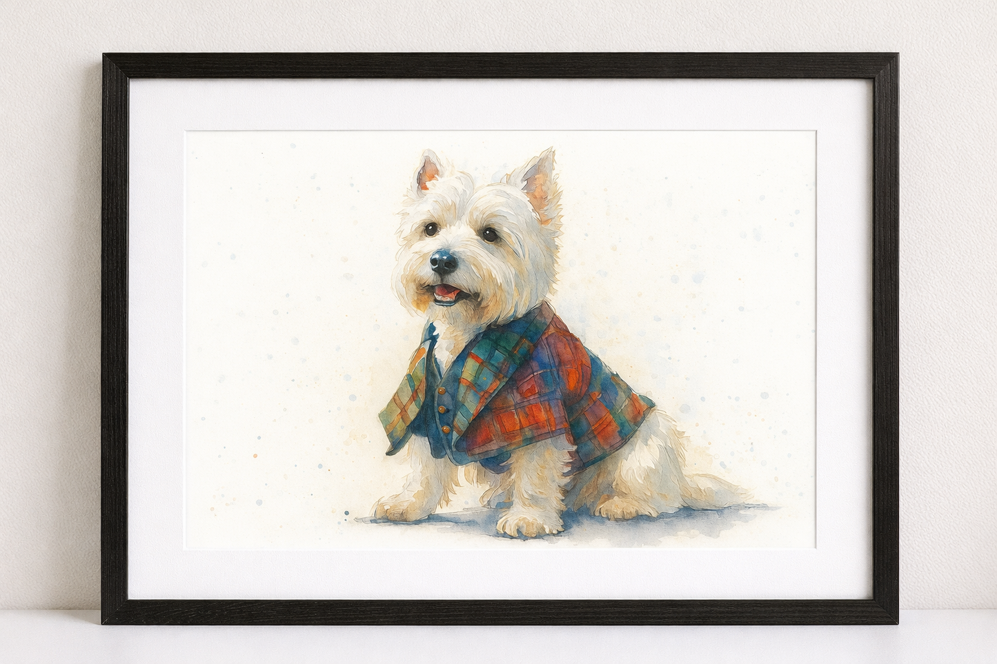 West Highland Terrier in Tartan – Art Print