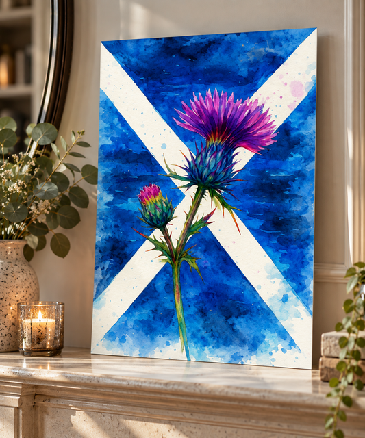 Saltire Thistle A3 Wall Art print