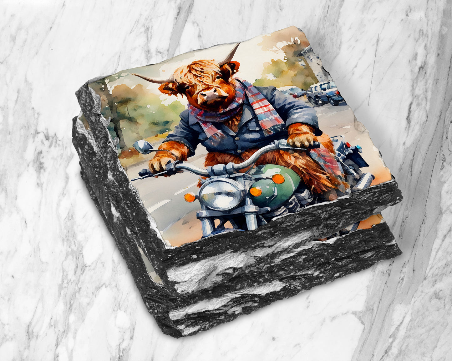 Scottish Born To Be Wildlife Slate Coasters