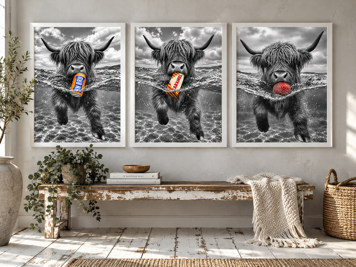 Scottish Legends – The Orange One | Highland Cow Wall Art