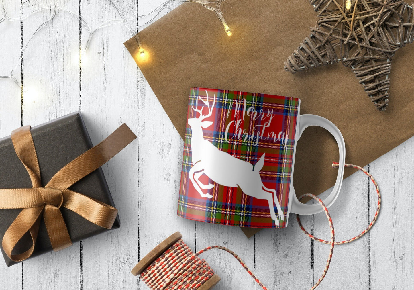 Christmas Reindeer Tea Coffee Ceramic Mug, Highland Stag Mug, Scottish Mug, Highlands, Scottish Gift, Christmas Mug, Christmas Gift