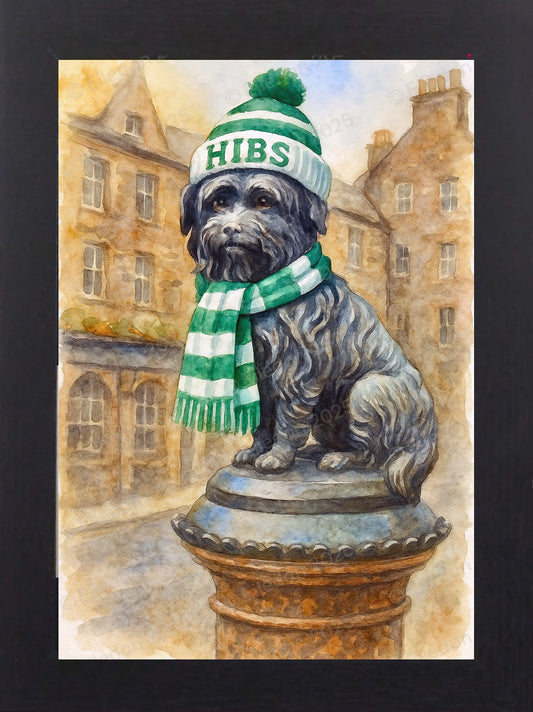 Scottish Football Statue Prints –Hibs  Framed Art by Eiledon