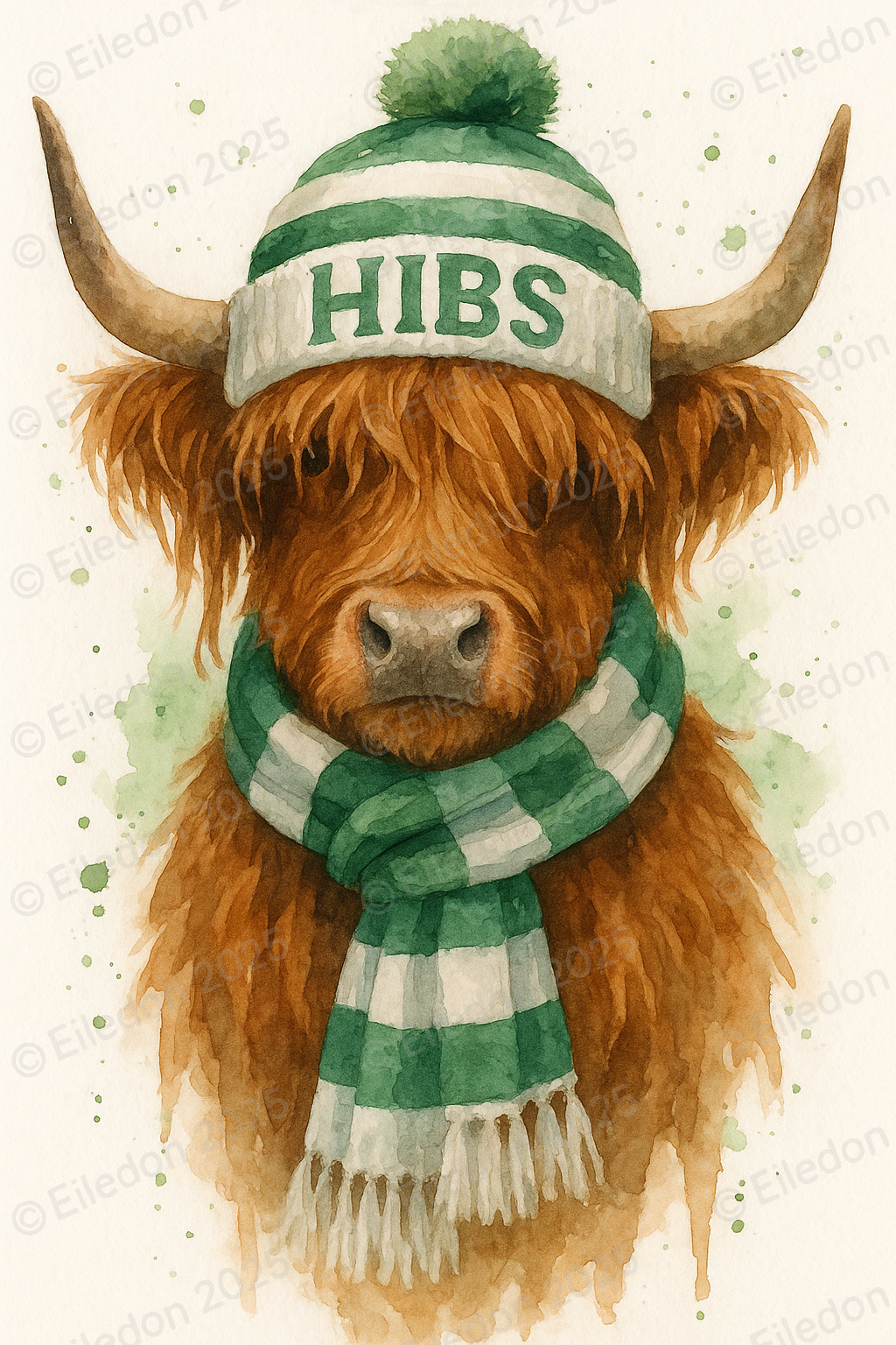 Highland Cow Wall Art Print – Framed Scottish Football Gift