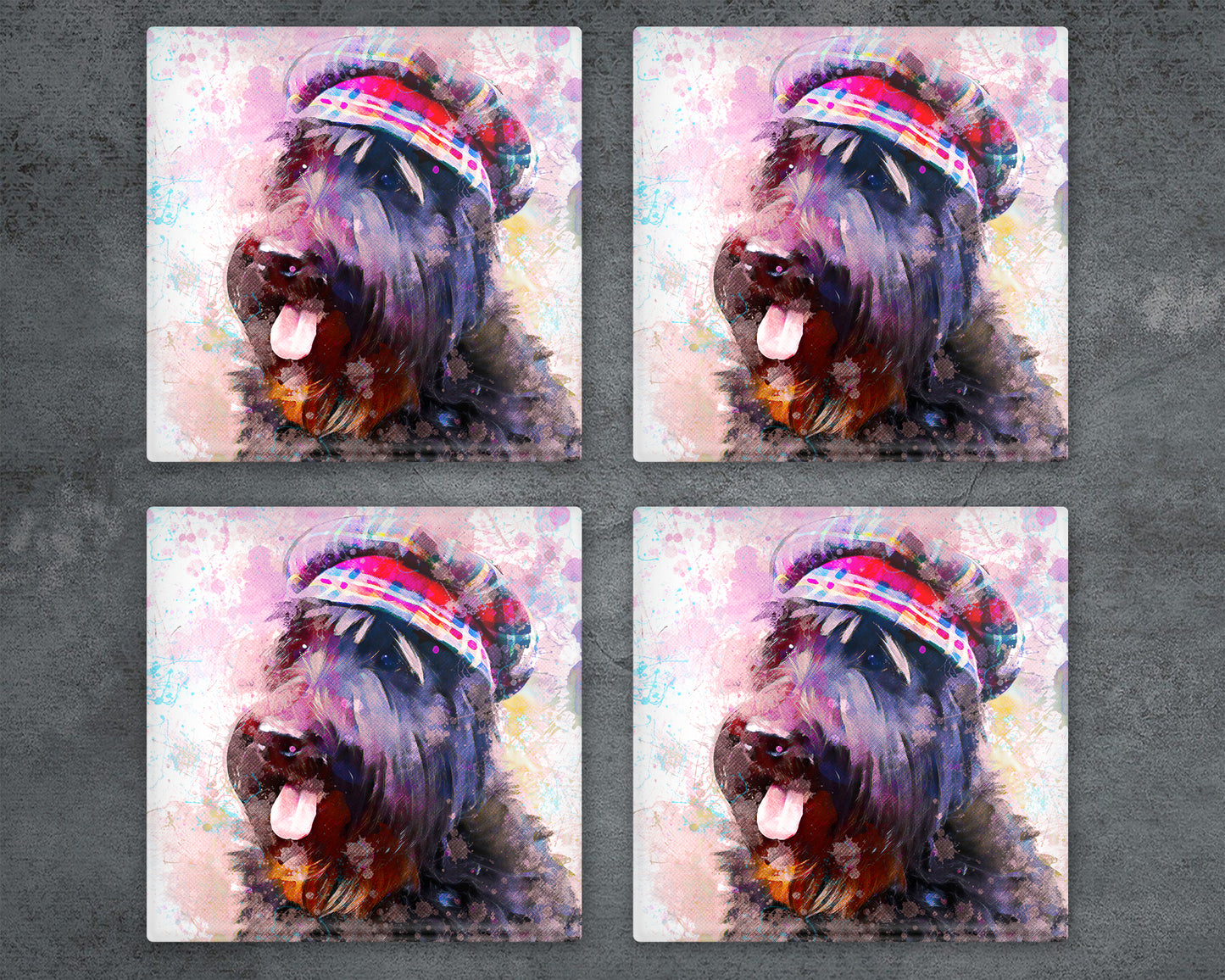 Highland Terrier  Glass Coasters