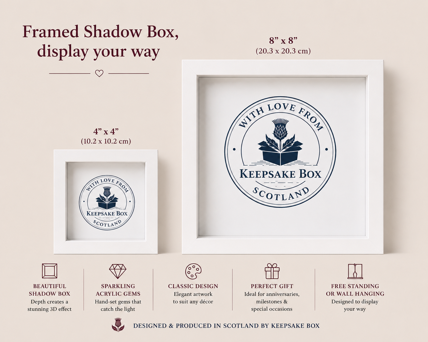 A Wee Highland Hug | Highland Cow Keepsake Gift Shadow Box