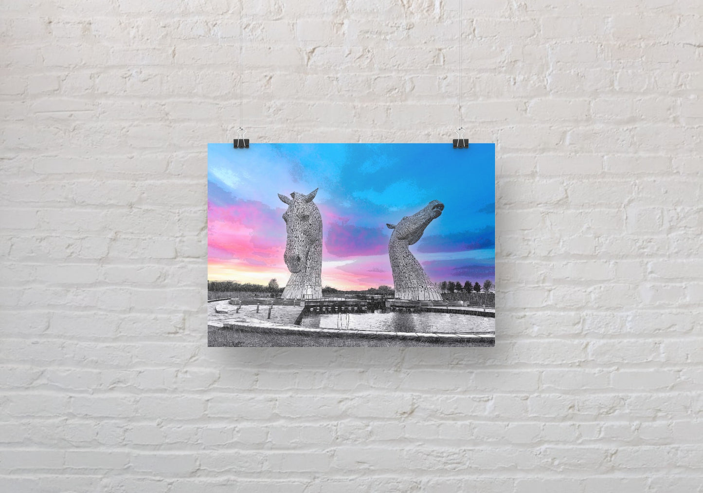 The Kelpies A3 Wall Art print