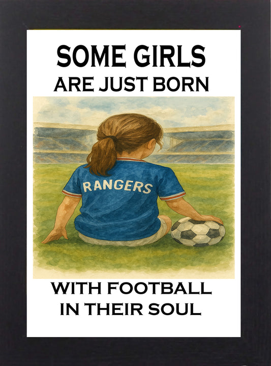 Framed Wall Art – Some Girls Have Football in Their Souls | Inspirational Football Print for Girls & Women
